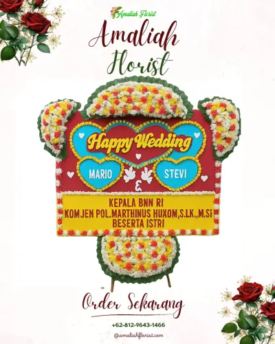 Karangan Papan Bunga Pernikahan di Butung